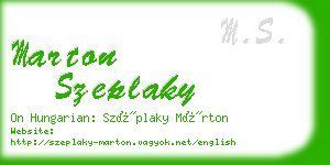 marton szeplaky business card